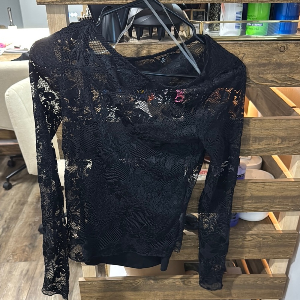Elegant Black Lace Top